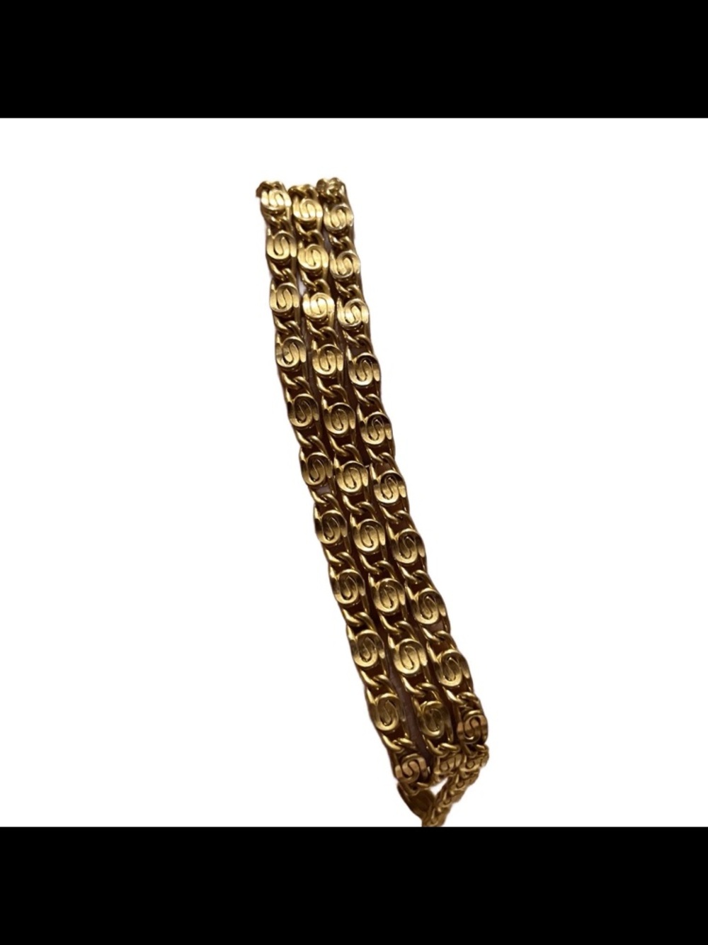 Vintage Gold Tone Swirl Link Chain Necklace 24 inch